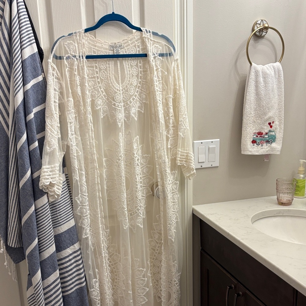 Rachel Zoe Cream Lace Cover-Up
